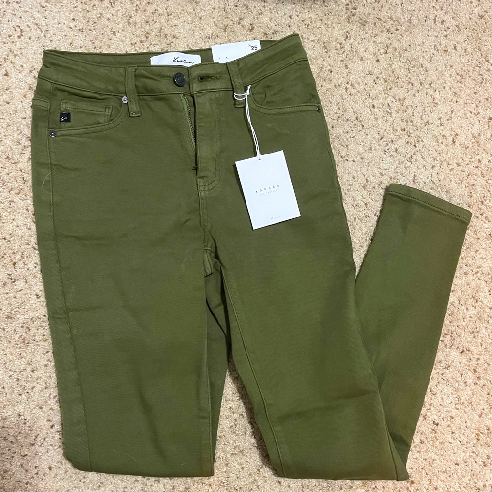 KanCan Olive High Waisted Skinny Jeans